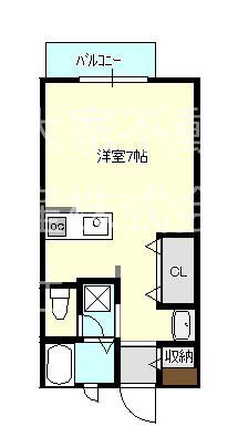 ビ-ライン船越(1K/1階)の間取り写真