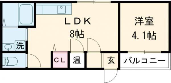 GRANDIR堺(1LDK/1階)の間取り写真