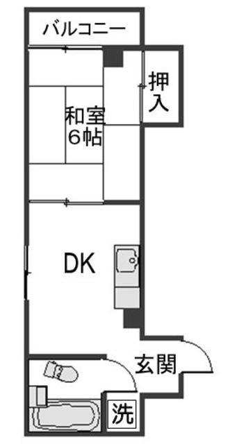 コーポ大丸(1DK/2階)の間取り写真