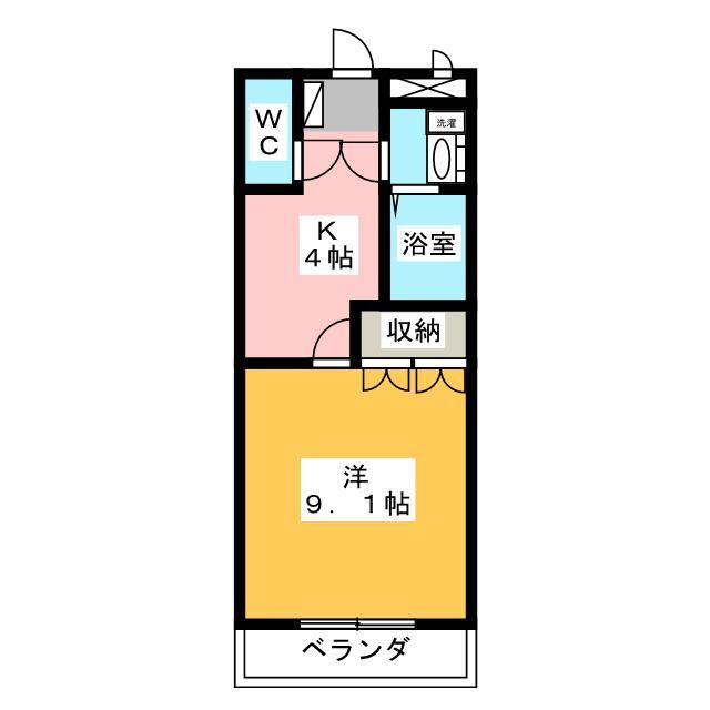 プリオール(1K/2階)の間取り写真