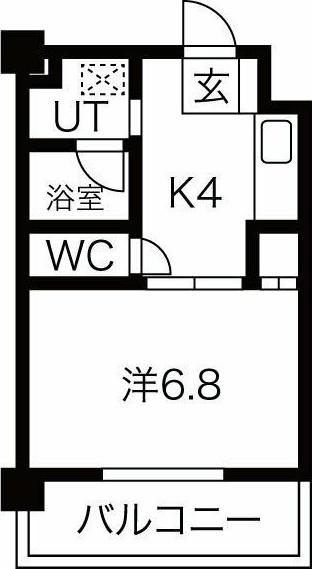 フレンドシップ2(1K/4階)の間取り写真
