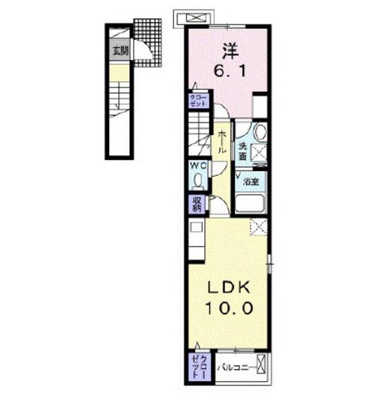 ベッラ ヴィタ(1LDK/2階)の間取り写真