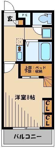 レオパレスエステシティ(1K/1階)の間取り写真