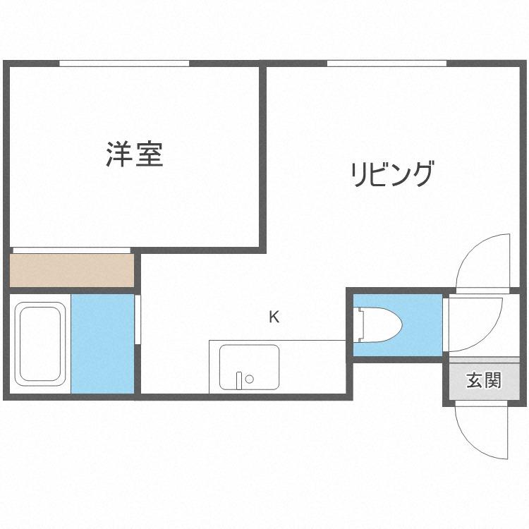 エスポワール(1DK/3階)の間取り写真
