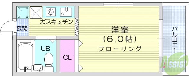 CASA WAT(1K/4階)の間取り写真