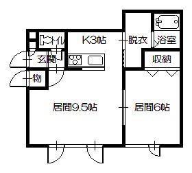 コンフォートネオ II(1LDK/1階)の間取り写真