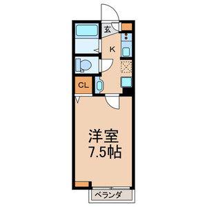 CENTRAGE松戸(1K/1階)の間取り写真