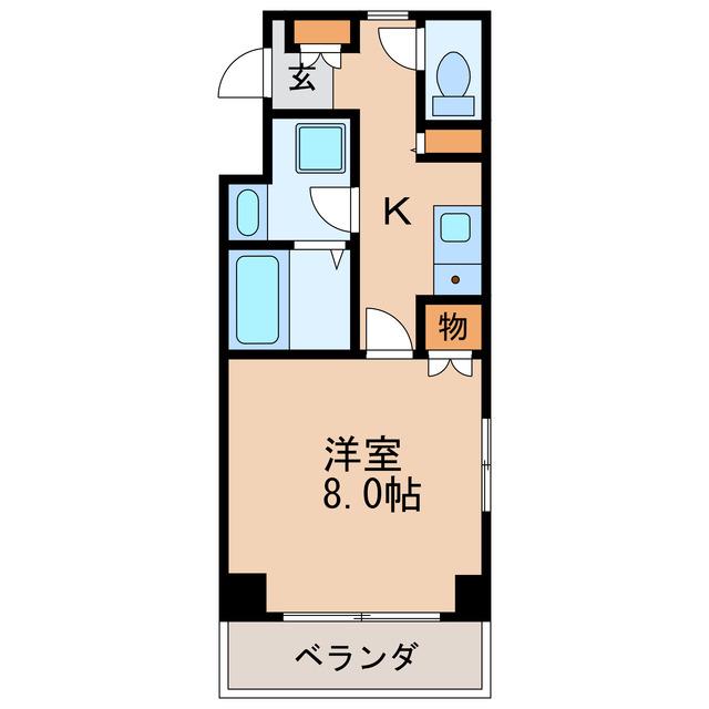 BLUE SQUARE(1K/3階)の間取り写真
