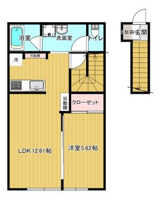 GARANCE A(1LDK/2階)の間取り写真