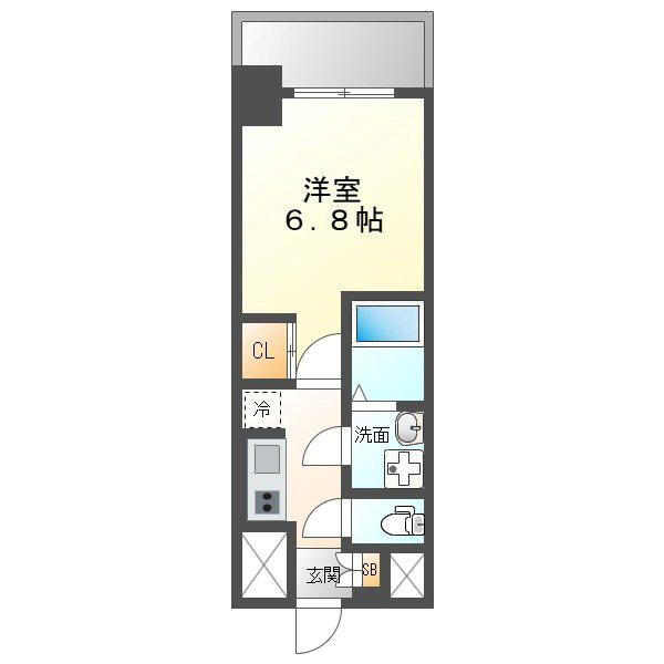 S-RESIDENCE植田ASOLEA(1K/7階)の間取り写真