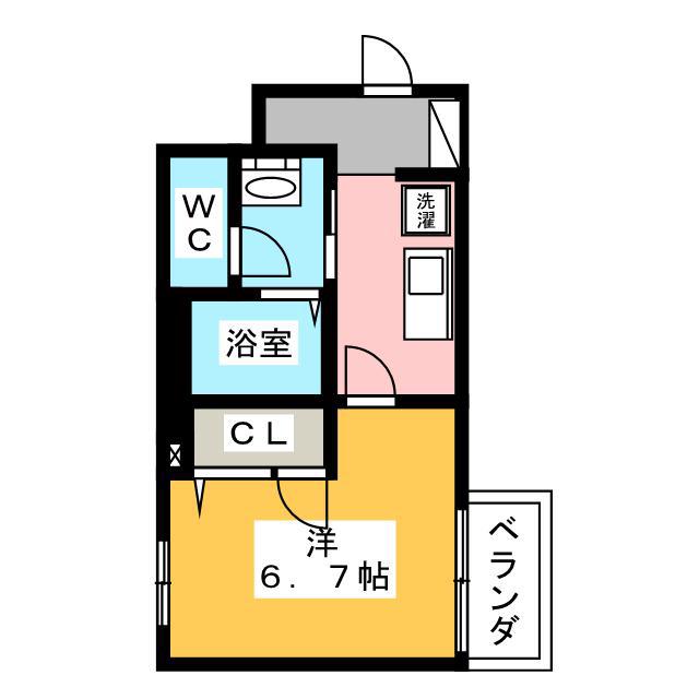 カーサ浮間(1K/3階)の間取り写真