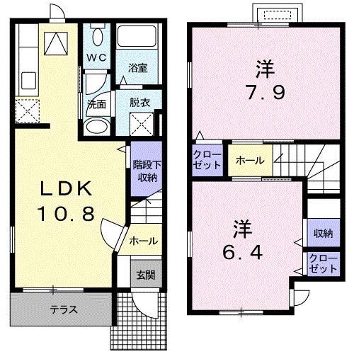 リープル(2LDK/1階)の間取り写真