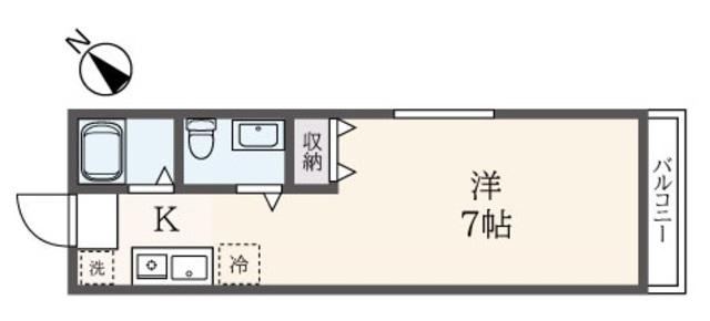 パークアベニュー小平2ND(ワンルーム/1階)の間取り写真