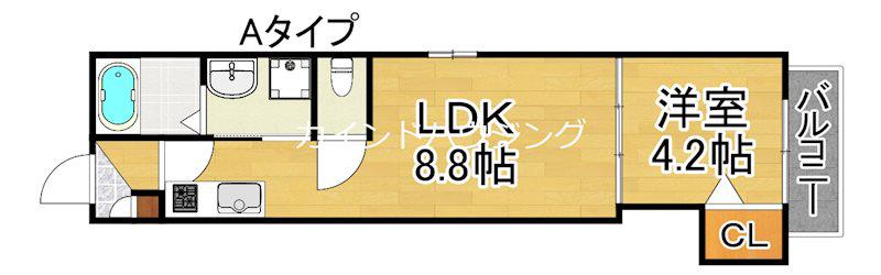 エルグランド住之江(1LDK/2階)の間取り写真