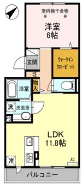 ロイジェントパークスレイクタウンIIIH(1LDK/2階)の間取り写真