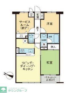 ライオンズマンション春日部一ノ割(2SLDK/3階)の間取り写真