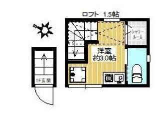 サークルハウス大島参番館(ワンルーム/2階)の間取り写真