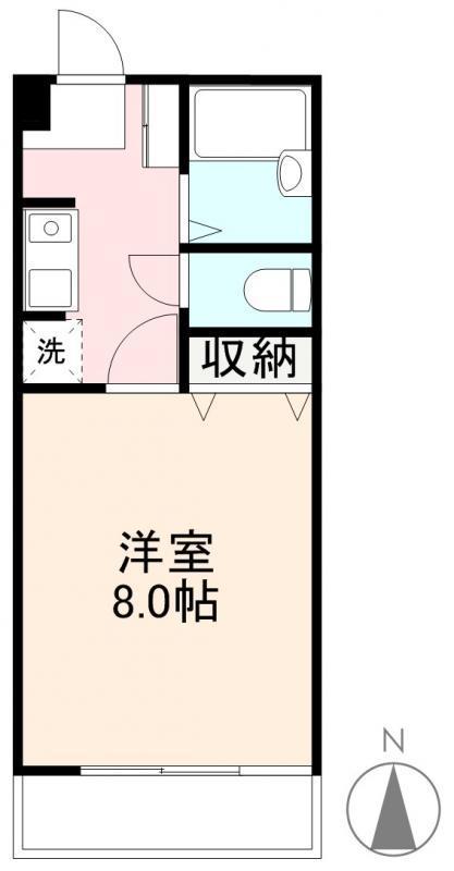 ウッドネスト春日1.2.3(1K/1階)の間取り写真