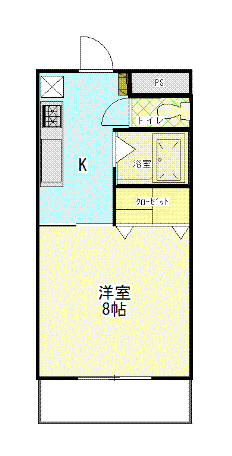 ベルメゾン山田I(1K/3階)の間取り写真