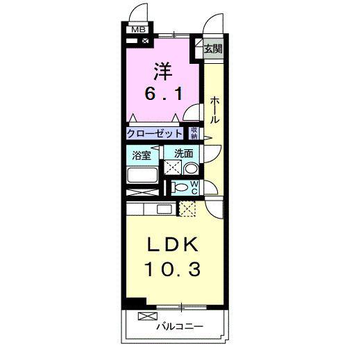 アルバII(1LDK/1階)の間取り写真