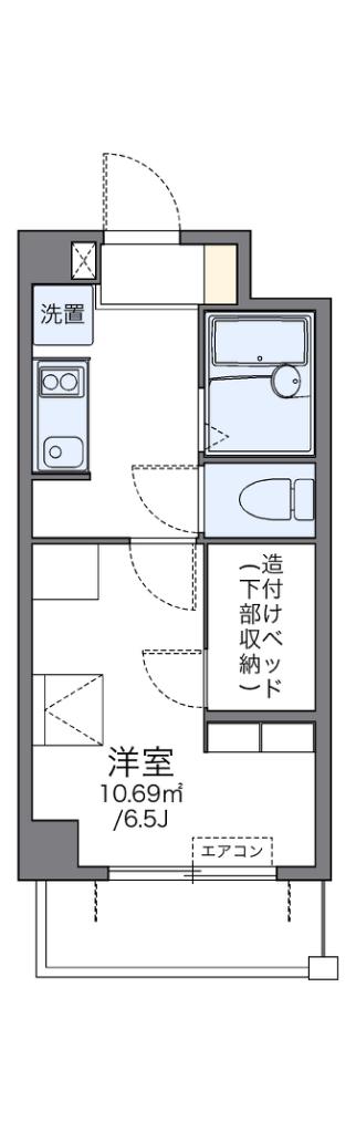 レオパレス道頓堀(1K/6階)の間取り写真