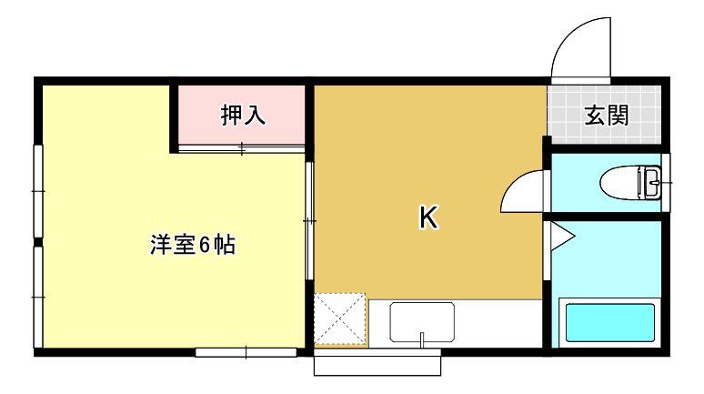 ハイツ香華(1K/1階)の間取り写真