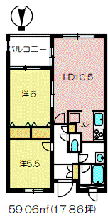 FATHERS HEART(2LDK/2階)の間取り写真