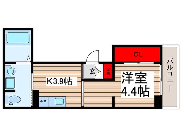 アナシエ南篠崎町(1K/1階)の間取り写真