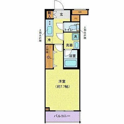 クレヴィスタ三軒茶屋(1K/1階)の間取り写真