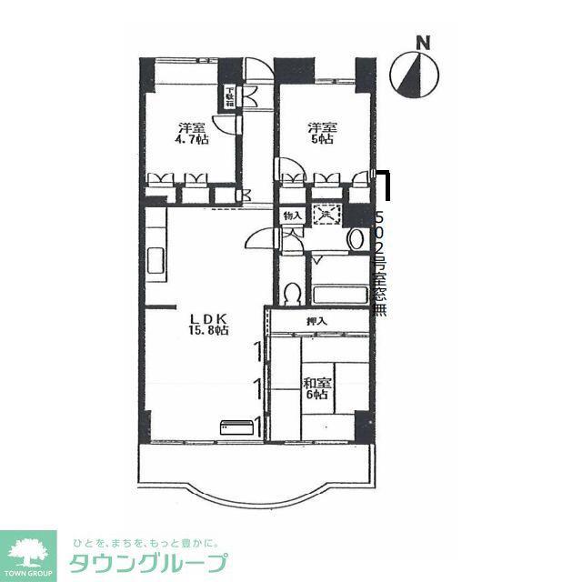 ファミリオ(3LDK/5階)の間取り写真
