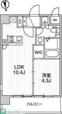 アーデン麻布十番(1LDK/8階)の間取り写真