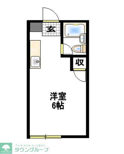 フラットハンズ嵐山(ワンルーム/2階)の間取り写真