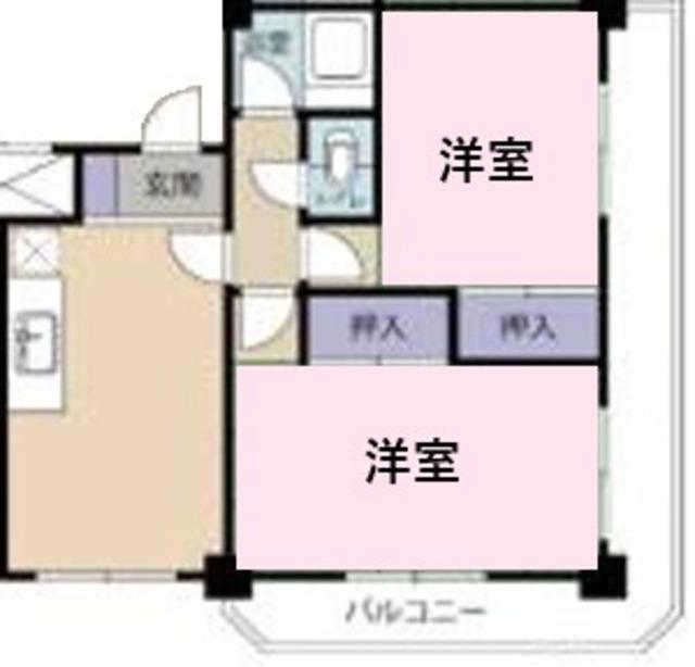 クロノス弥栄(2DK/3階)の間取り写真
