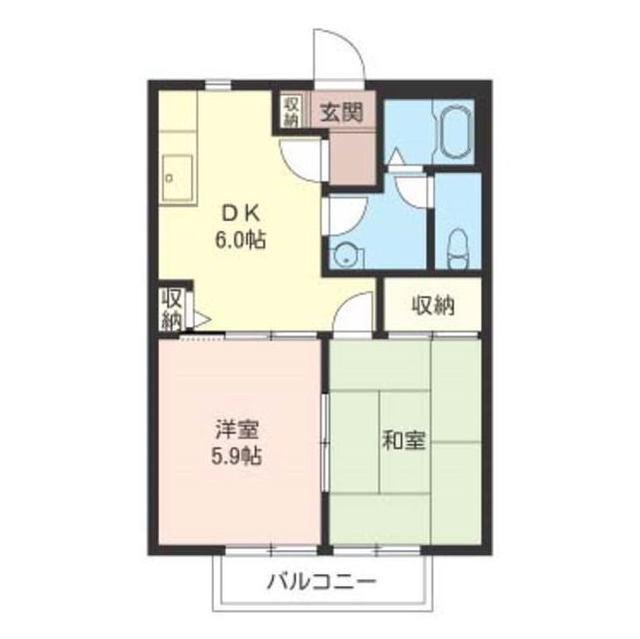 アーバンクレスト宮前平(2DK/1階)の間取り写真
