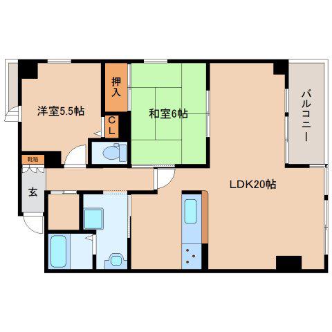 ラポールII(2LDK/3階)の間取り写真
