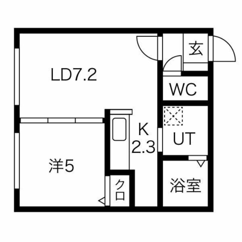 カルムハピネス南郷(1LDK/3階)の間取り写真