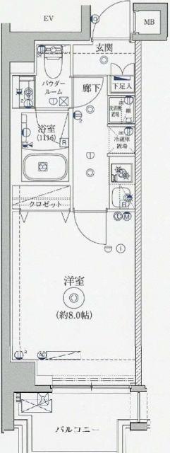 アルテシモベラ(1K/5階)の間取り写真