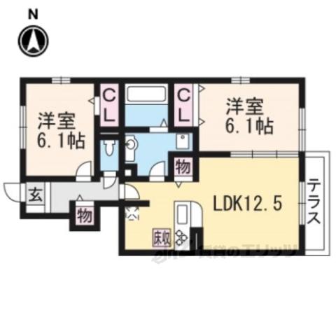 パストラルコート(2LDK/1階)の間取り写真