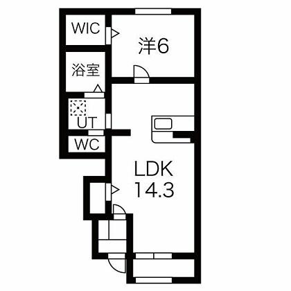 メゾンK(1LDK/1階)の間取り写真