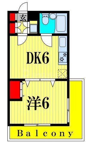 ウィンベルデュエット北綾瀬第8(1DK/2階)の間取り写真