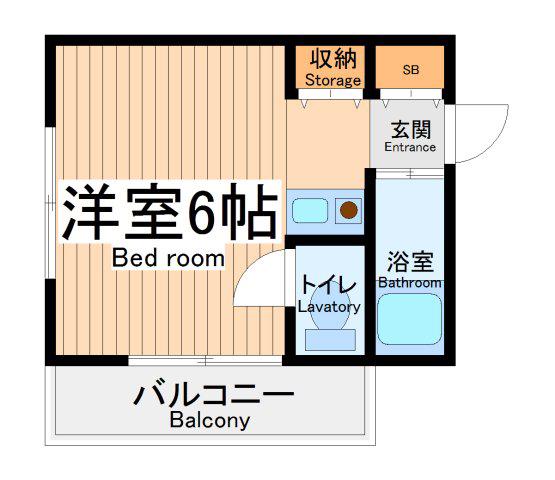 メゾンドメイ(ワンルーム/2階)の間取り写真