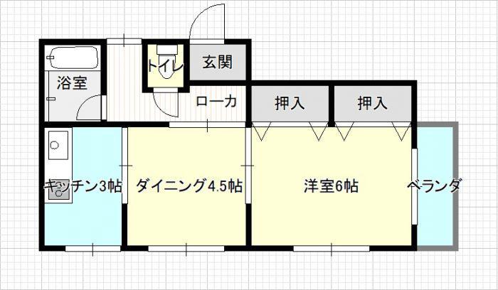 コーポ飛形(1DK/4階)の間取り写真