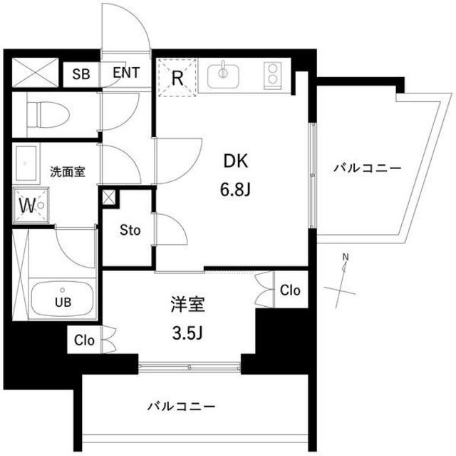 プレディアコート西日暮里(1DK/7階)の間取り写真