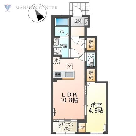 プレシア(1LDK/1階)の間取り写真