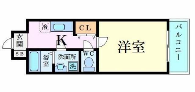 CAPITAL.I姫路(1K/4階)の間取り写真
