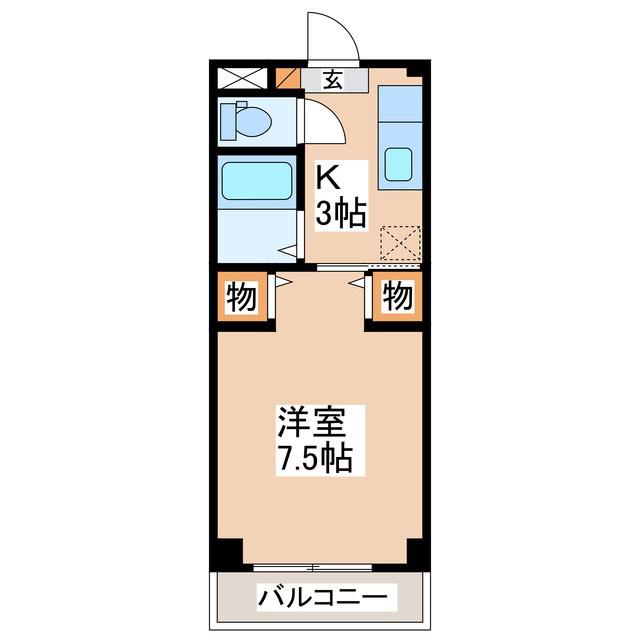 コーポあじさい(1K/2階)の間取り写真