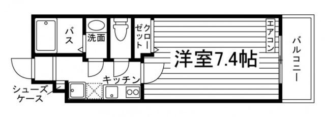 アクアサリーレ(1K/2階)の間取り写真