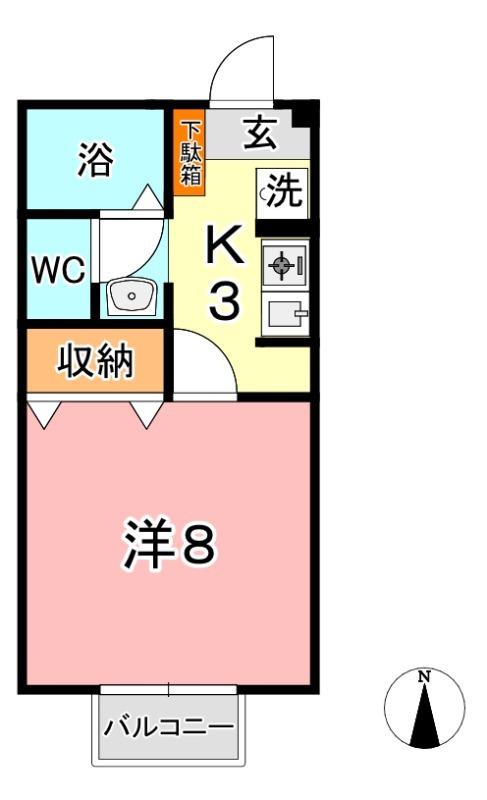 セジュール大樹(1K/1階)の間取り写真