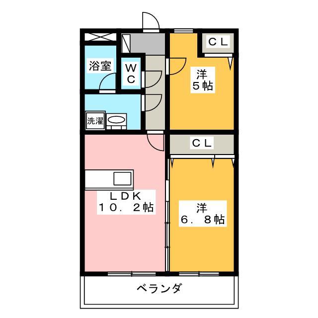 SUCCESSII(2LDK/2階)の間取り写真