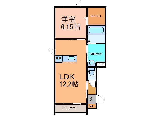 LA SOLANA (1LDK/2階)の間取り写真